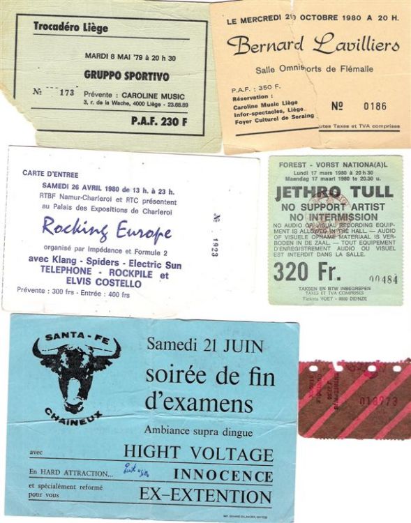 Quelques petits souvenirs musicaux de l'époque
Le petit en bas, en rose c’est.. le ticket du PinkPop à Geleen.
